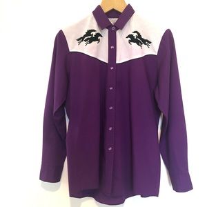 Vintage Ely Country Charmers Western Horses Shirt